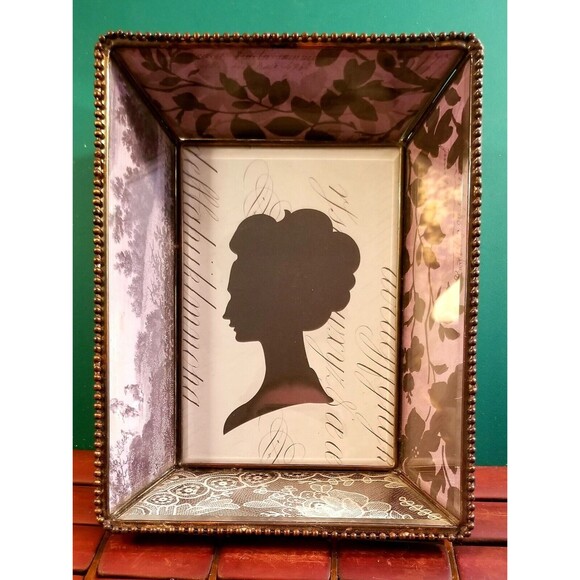 Fringe Studio French Art Nouveau Woman's Silhouette Decorative Glass Tray - Picture 1 of 7